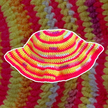 Swirly Bucket Hat - Cherry Lemon